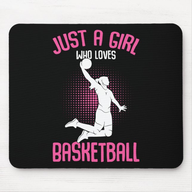 Just a Girl who loves Basketball Kids Girls  Mouse Mat (Front)