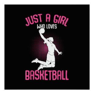 Just a Girl who Loves Basketball Kids Girls Poster