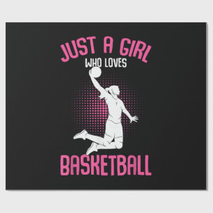 Just a Girl who Loves Basketball Kids Girls Wrapping Paper