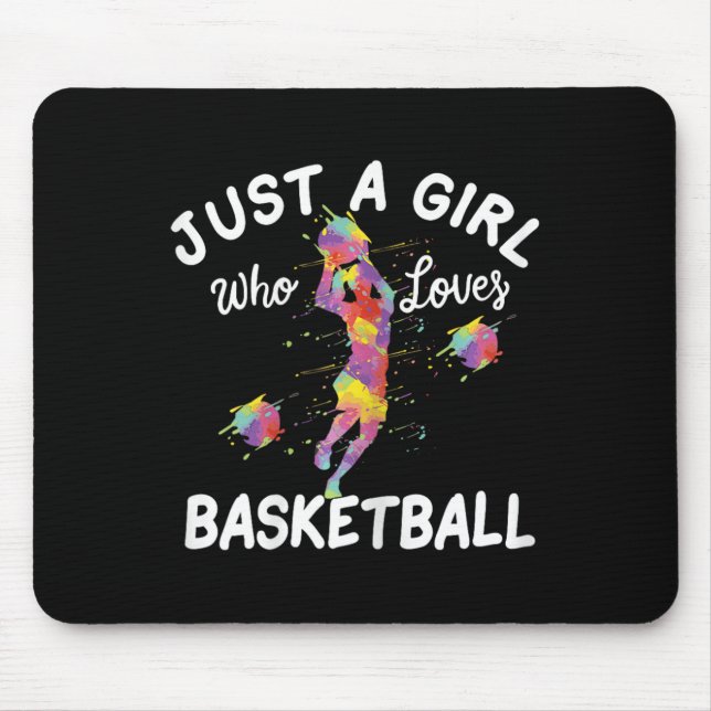Just A Girl Who Loves Basketball  Mouse Mat (Front)