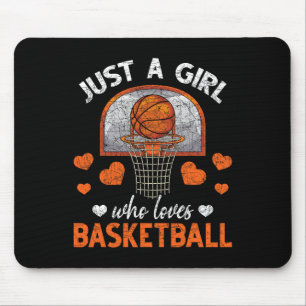 Just A Girl Who Loves Basketball Player Women Bask Mouse Mat