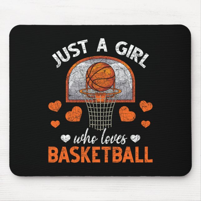 Just A Girl Who Loves Basketball Player Women Bask Mouse Mat (Front)