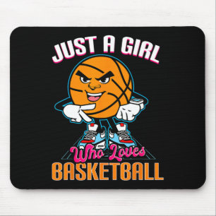 Just A Girl Who Loves Basketball Quote for Basketb Mouse Mat