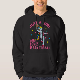 Just a Girl Who Loves Basketball Unicorn Dunking B Hoodie