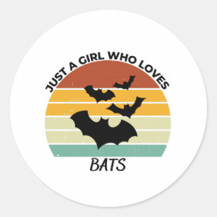Just a girl who loves bats classic round sticker