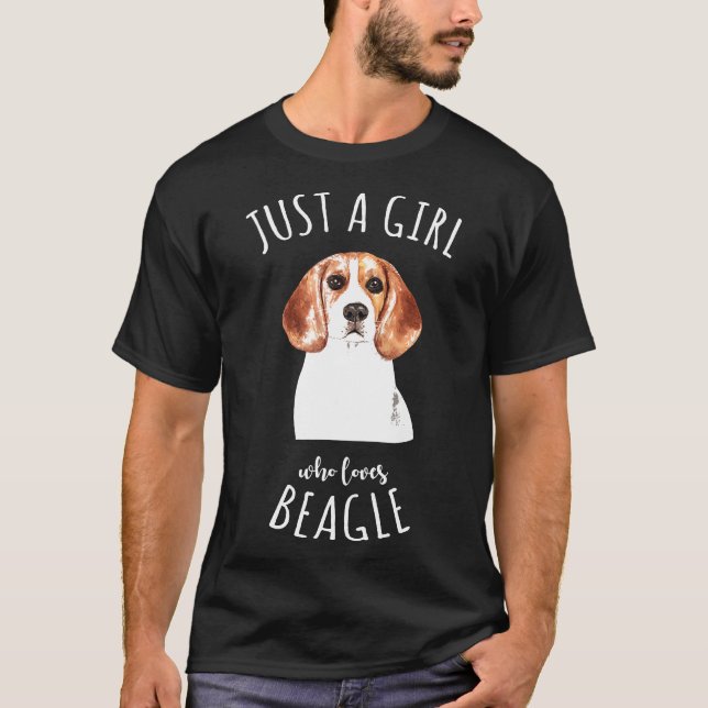 Just A Girl Who Loves Beagle  Best Dog T-Shirt (Front)