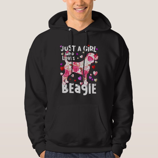 Just A Girl Who Loves Beagle Dog Mum Hoodie (Front)