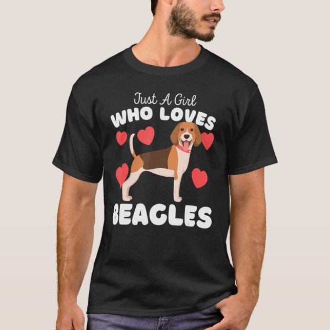 Just A Girl Who Loves Beagles  Cute Dog  Beagle T-Shirt (Front)