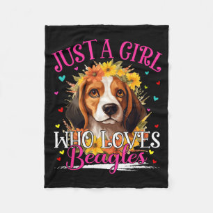 Just A Girl Who Loves Beagles Dog For Women Girls Fleece Blanket