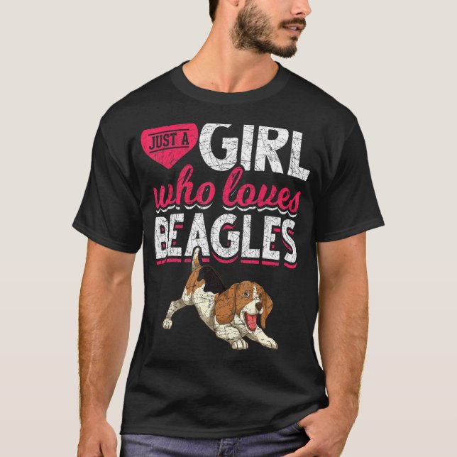Just A Girl Who Loves Beagles Dog  Pet Owner Beagl T-Shirt (Front)