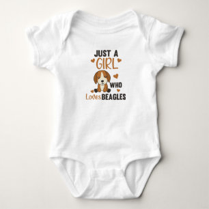Just A Girl Who Loves Beagles Kawaii Dog Beagle Baby Bodysuit