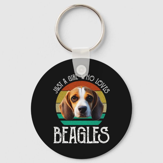 Just A Girl Who Loves Beagles Key Ring (Front)