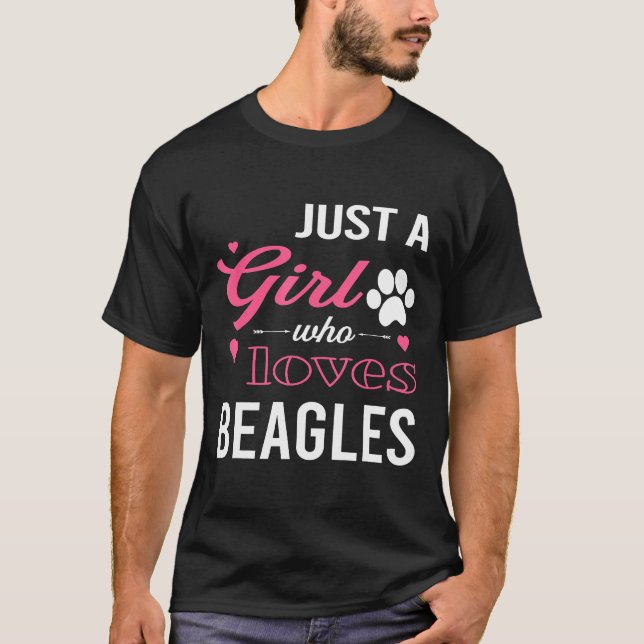 Just A Girl Who Loves Beagles Women Dog Pet Lover T-Shirt (Front)