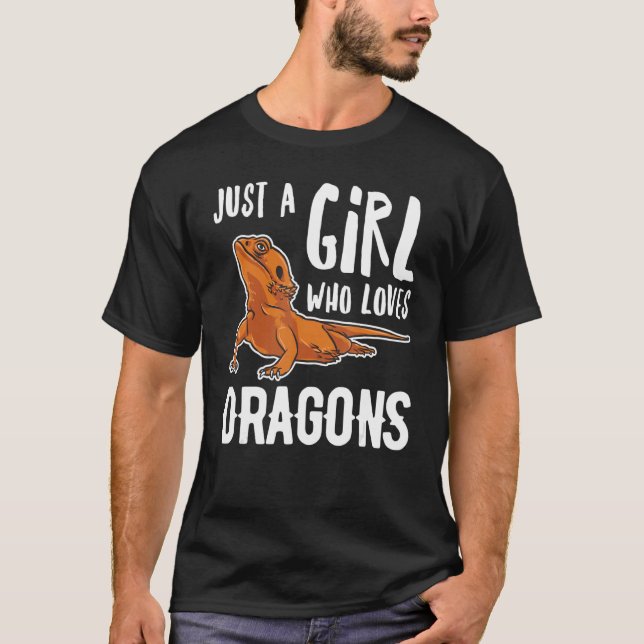Just A Girl Who Loves Bearded Dragon  Lizard Repti T-Shirt (Front)