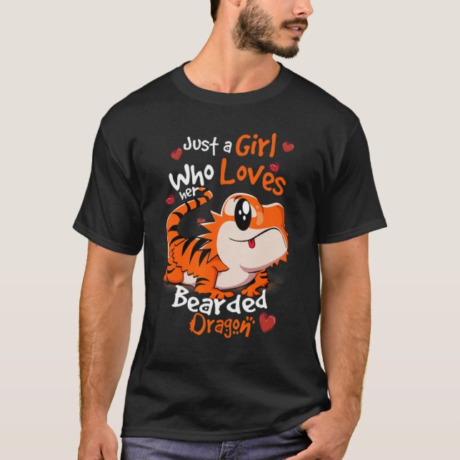 Just A Girl Who Loves Bearded Dragon  Lizard Repti T-Shirt (Front)