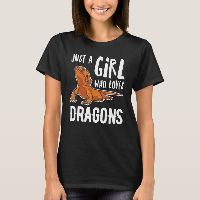 Just A Girl Who Loves Bearded Dragon  Lizard Repti T-Shirt (Front)