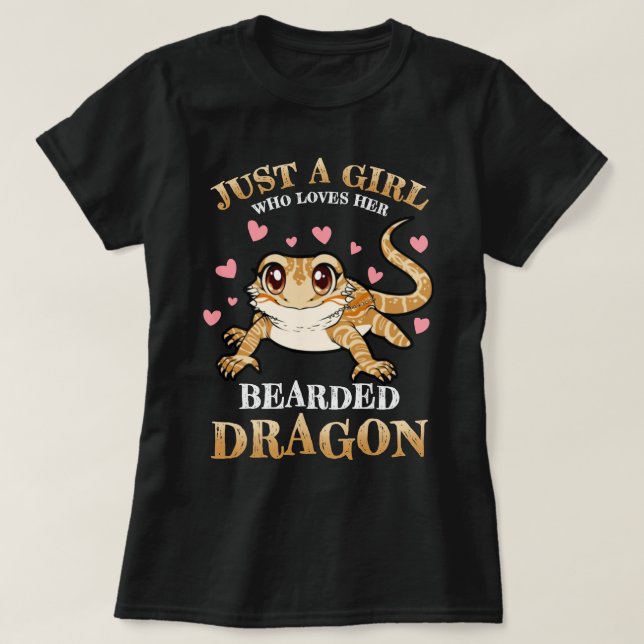 Just A Girl Who Loves Bearded Dragon Reptile Lizar T-Shirt (Design Front)