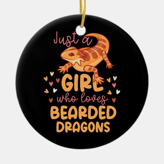 Just A Girl Who Loves Bearded Dragons  Ceramic Tree Decoration (Front)