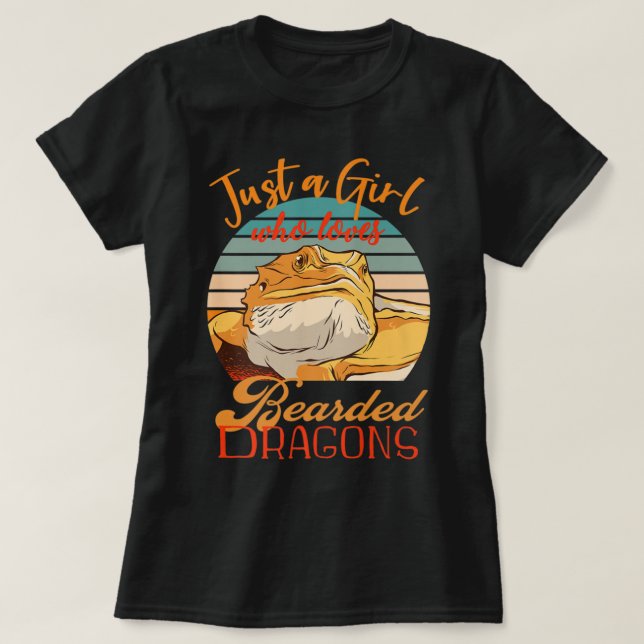 Just a Girl Who Loves Bearded Dragons Designs Prem T-Shirt (Design Front)
