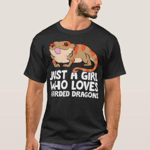 Just a Girl Who Loves Bearded Dragons Reptile Bear T-Shirt