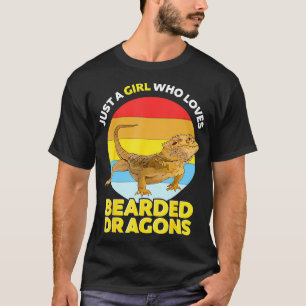 Just A Girl Who Loves Bearded Dragons Retro Sunset T-Shirt