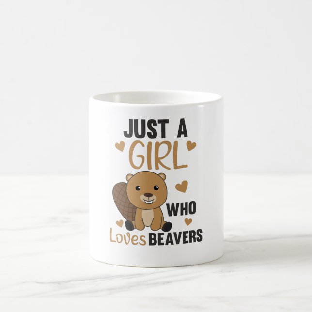 Just A Girl Who Loves Beavers - Cute Beaver Coffee Mug (Center)