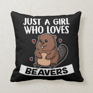 Just A Girl Who Loves Beavers Cute Beaver Costume Cushion