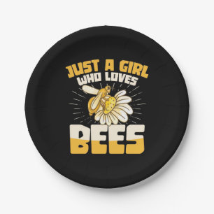 Just A Girl Who Loves Bees Paper Plate