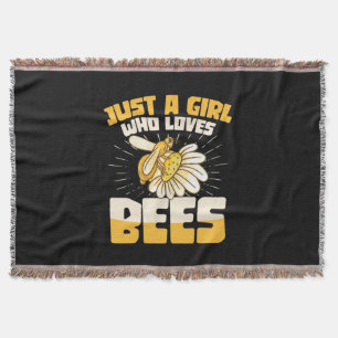 Just A Girl Who Loves Bees Throw Blanket