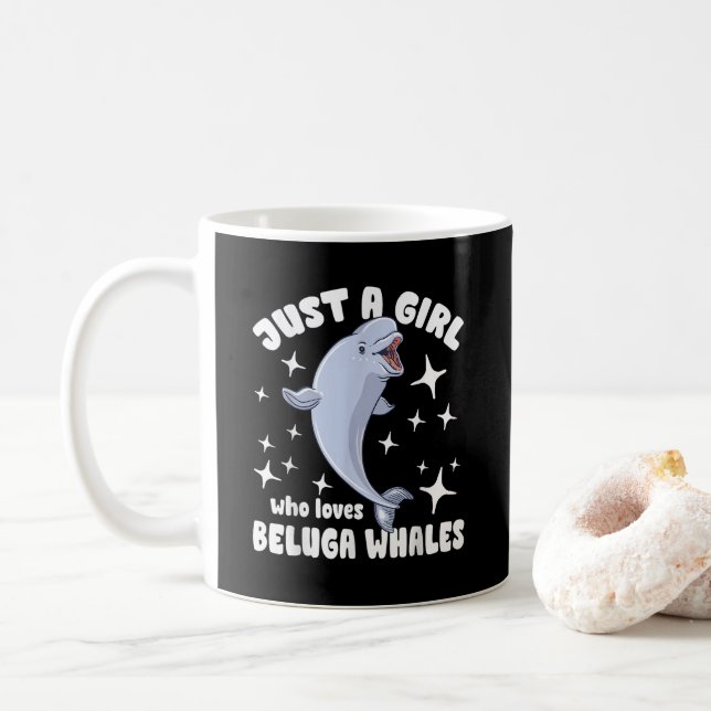 Just a girl who loves beluga whales coffee mug (With Donut)
