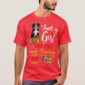 Just A Girl Who Loves Bernese Mountain And Fall Au T-Shirt