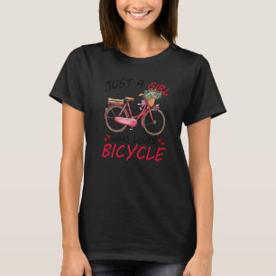 Just a Girl Who Loves Bicycle apparel Flowers Bike T-Shirt