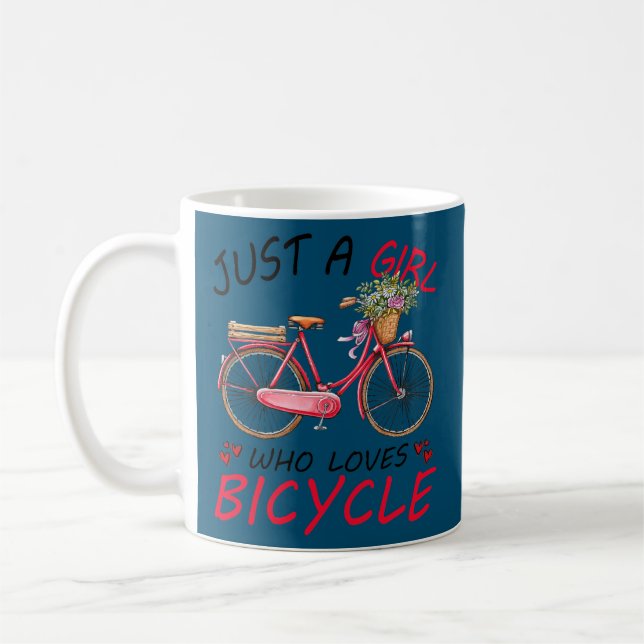 Just a Girl Who Loves Bicycle Gift for Cyclist Coffee Mug (Left)
