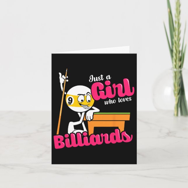 Just A Girl Who Loves Billiards Quote For Pool Pla Card (Front)