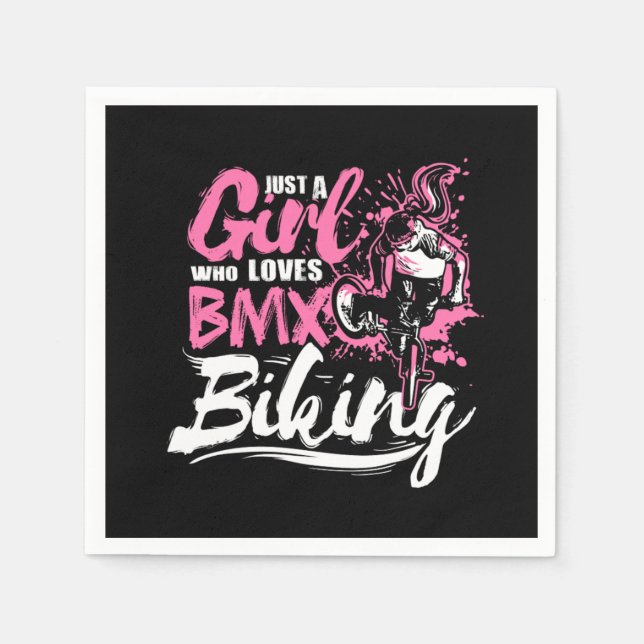 Just a Girl Who Loves BMX Biking Napkin (Front)