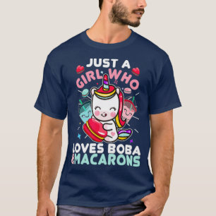 Just A Girl Who Loves Boba and Macarons Cute T-Shirt