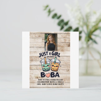 Just a Girl Who Loves Boba Invitation