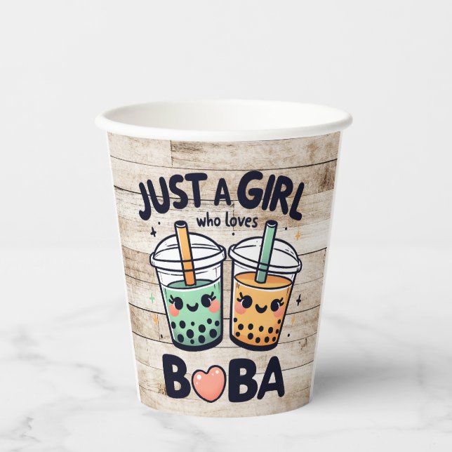 Just a Girl Who Loves Boba Paper Cups (Front)