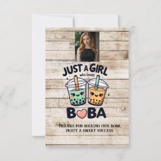 Just a Girl Who Loves Boba Thank You Card