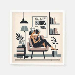 Just A Girl Who Loves Books and Wine Napkin