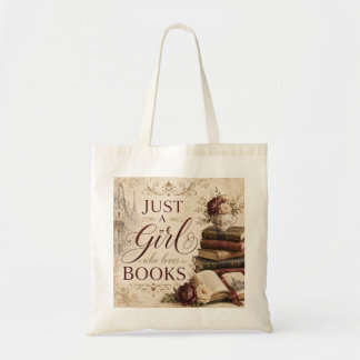 Just a Girl Who Loves Books Book Lover Tote Bag