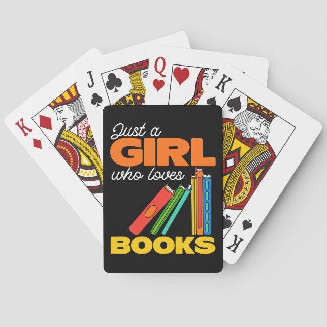 Just A Girl Who Loves Books Book Reader Playing Cards (Back)