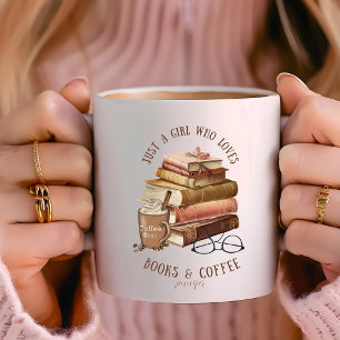 Just a Girl Who Loves Books & Coffee Personalised  Mug