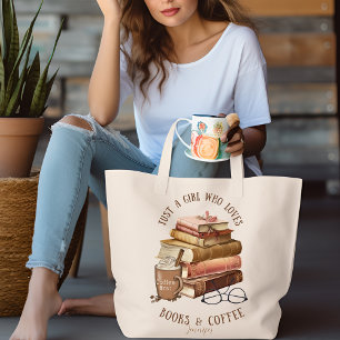 Just a Girl Who Loves Books & Coffee Personalised  Tote Bag