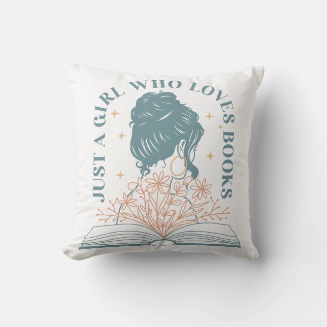 Just A Girl Who Loves Books Cushion (Front)