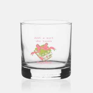 Just A Girl Who Loves Books Cute Coquette Bookwo Whiskey Glass