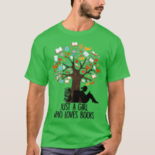 Just A Girl Who Loves Books Reading Book Lover Bib T-Shirt