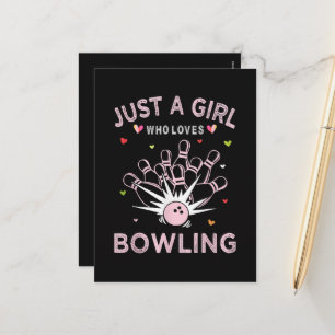 Just A Girl Who Loves Bowling Holiday Postcard