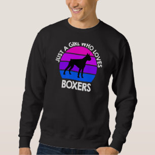 Just A Girl Who Loves Boxers Sunset Dogs Sweatshirt
