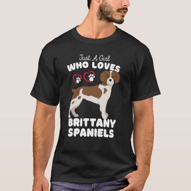 Just A Girl Who Loves Brittany Spaniels Cute Kids  T-Shirt (Front)